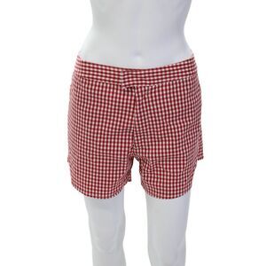 Bottega Veneta Womens Button Plaid Printed Casual Shorts Red Size EUR 50